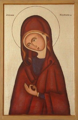 In one of Julian's visions she saw a hazelnut and heard God telling her how much he cares for her. Images of Julian often depict her holding a hazelnut.