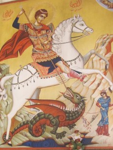 An icon of St. George at the Khidr church in al-Salt, a town northwest of Amman.